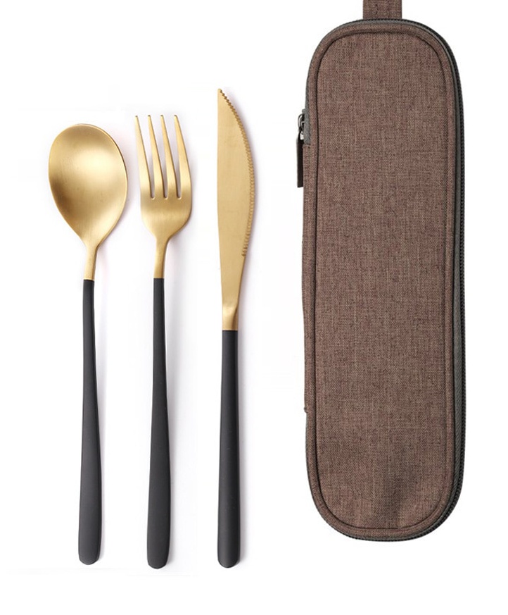Rose Gold Portable Cutlery Set
