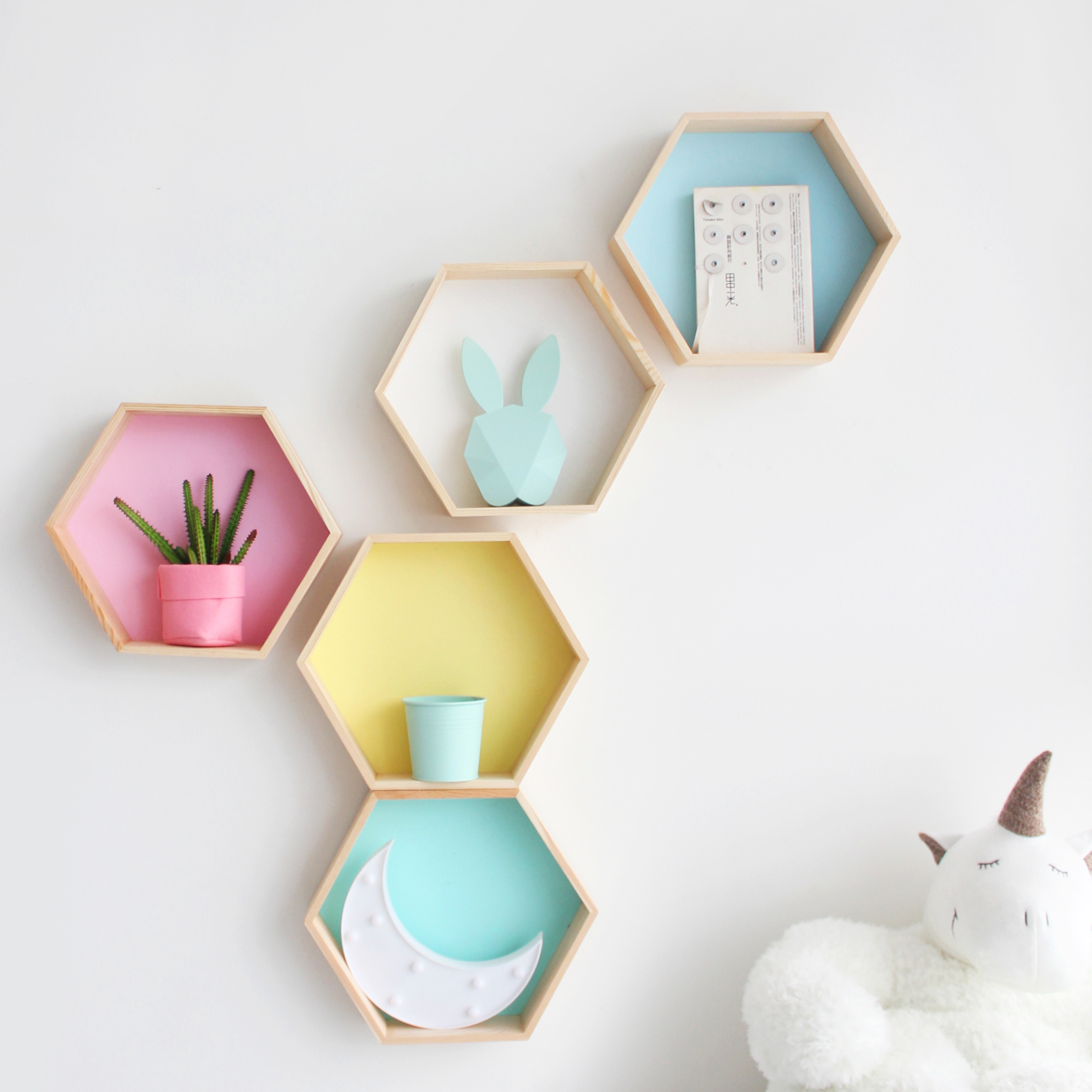 Honeycomb Kids Wall Shelves