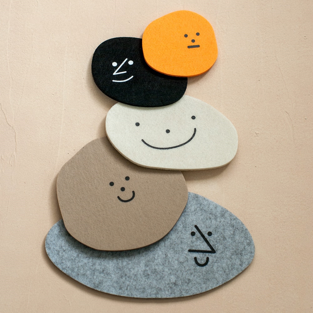 Smiley Felt Coasters