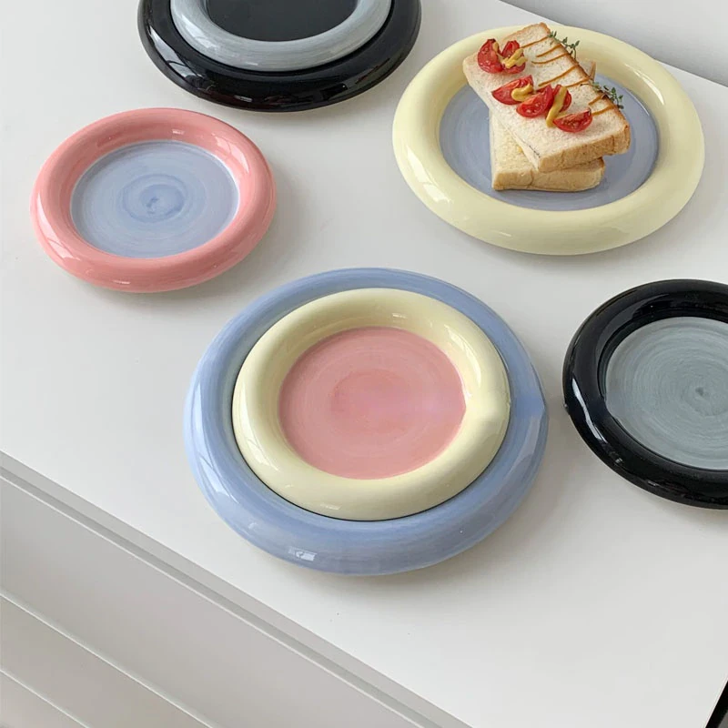 Rounded Pastel Dessert Plate