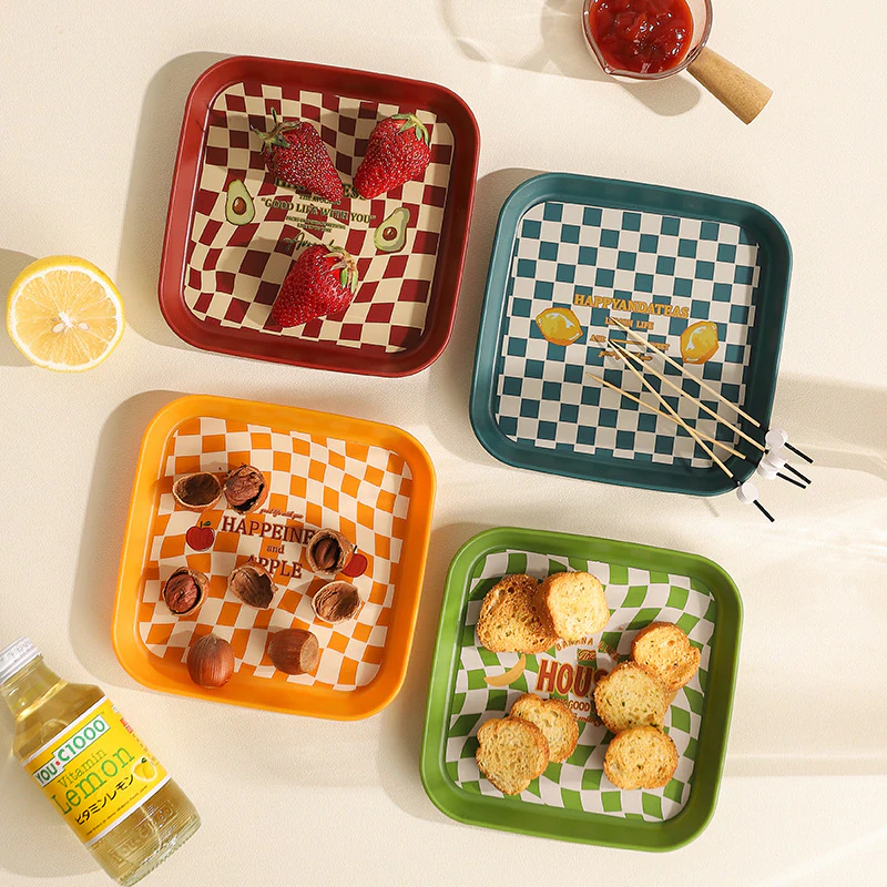 Plastic Checkered Serving Tray