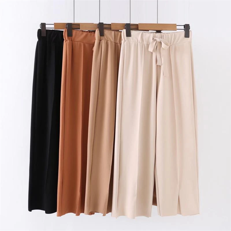 Womens Wide Leg Chiffon Trousers