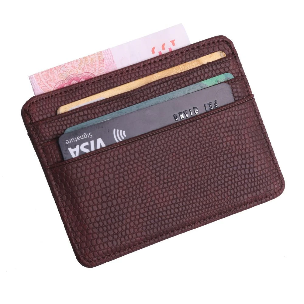 Slim Black Leather Card Holder
