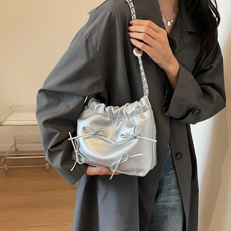 Metallic Bow Purse