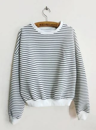 Striped Womens Crew Neck Sweater