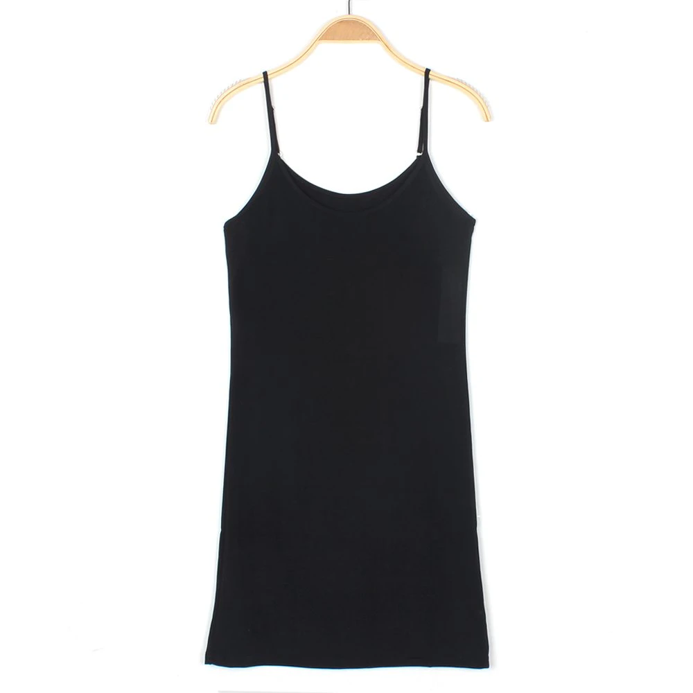 Black Slim Silk Slip