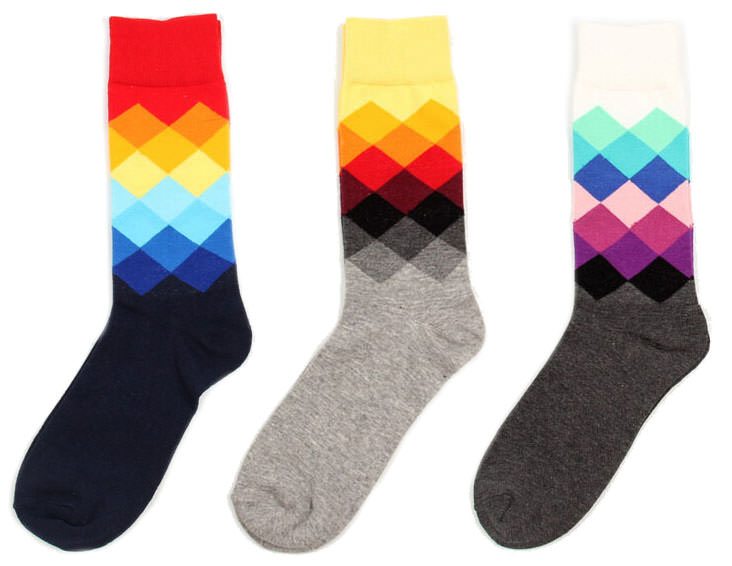 Mens Lattice Gradient Socks
