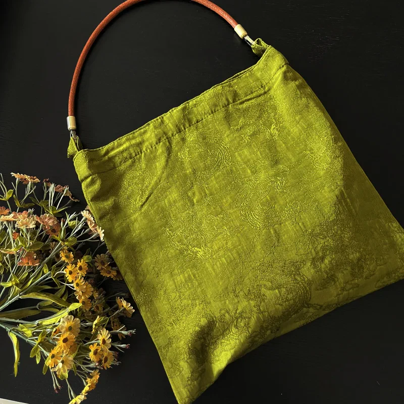 Green Jacquard Handbag
