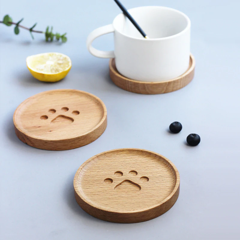 Wooden Paw Coaster