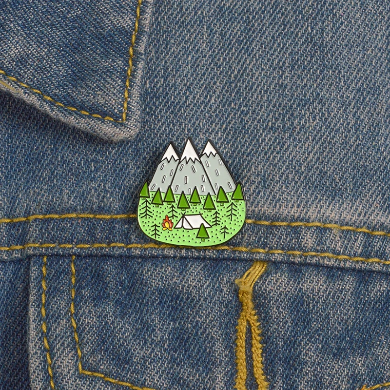 Camping Enamel Pin
