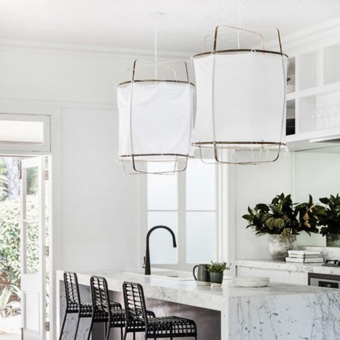 Linen Wood Frame Lamp Shade