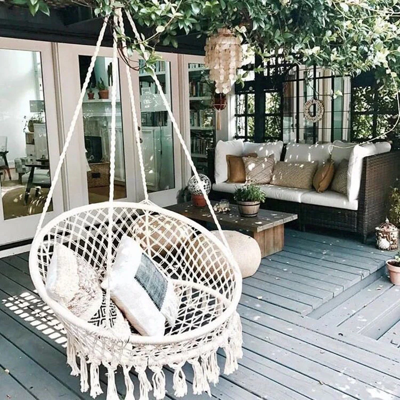 Boho Style Knitted Round Swing