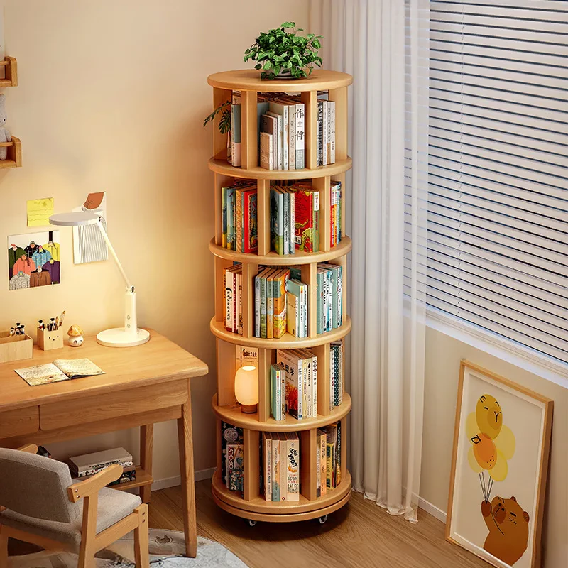 Rotating Wood Bookcase