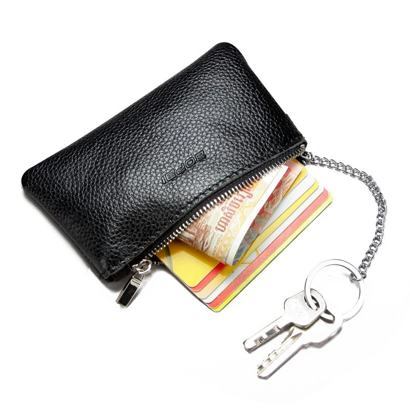 Mens Keychain Leather Wallet