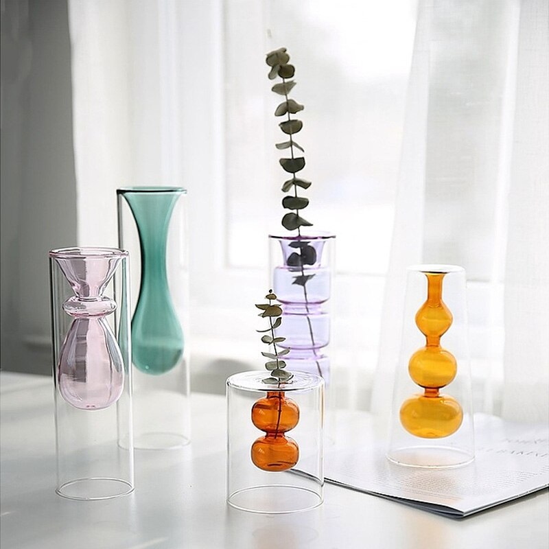 Double Layer Glass Flower Vase