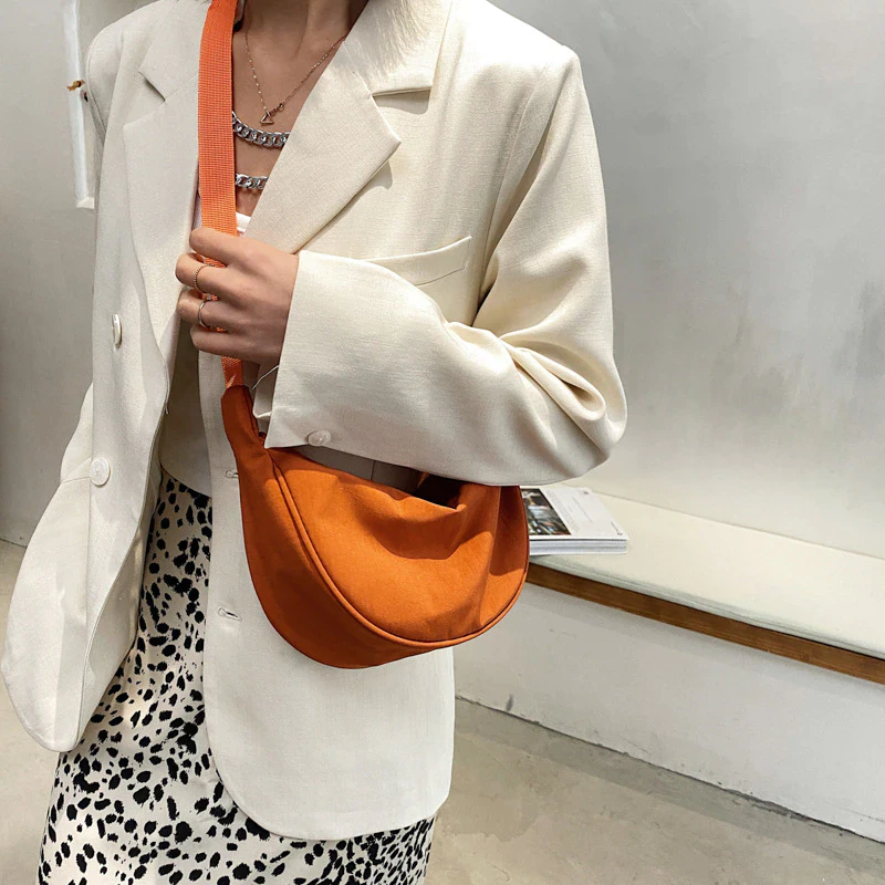 Orange Canvas Crossbody Bag