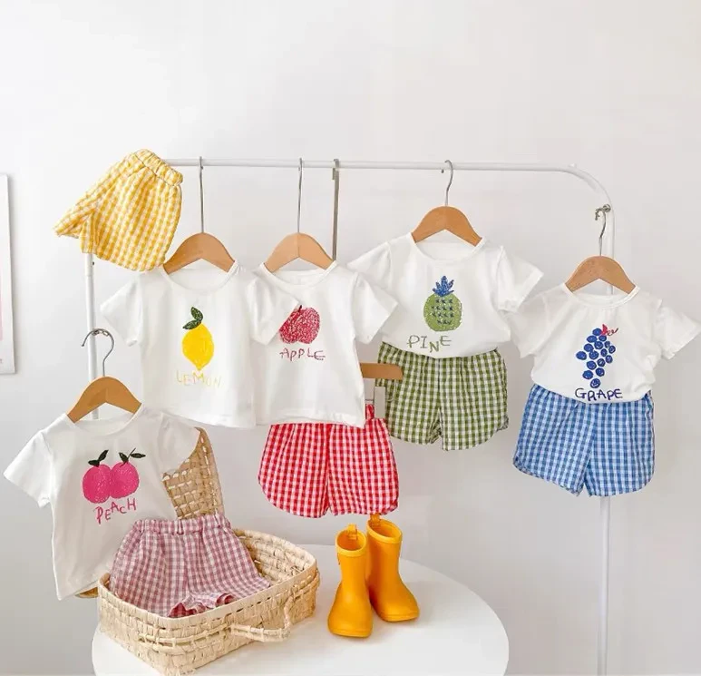 Kids Plaid Fruit Pajamas