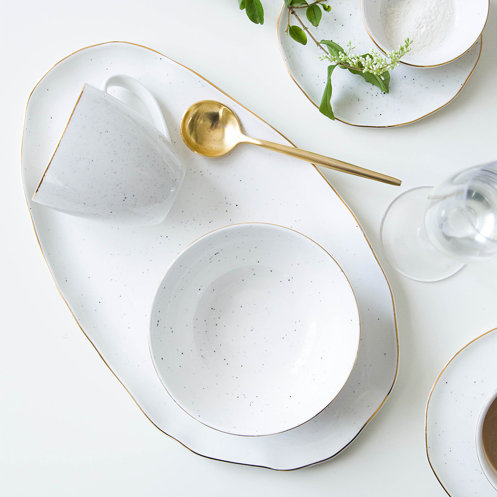 European Gold Edge Ceramic Plate