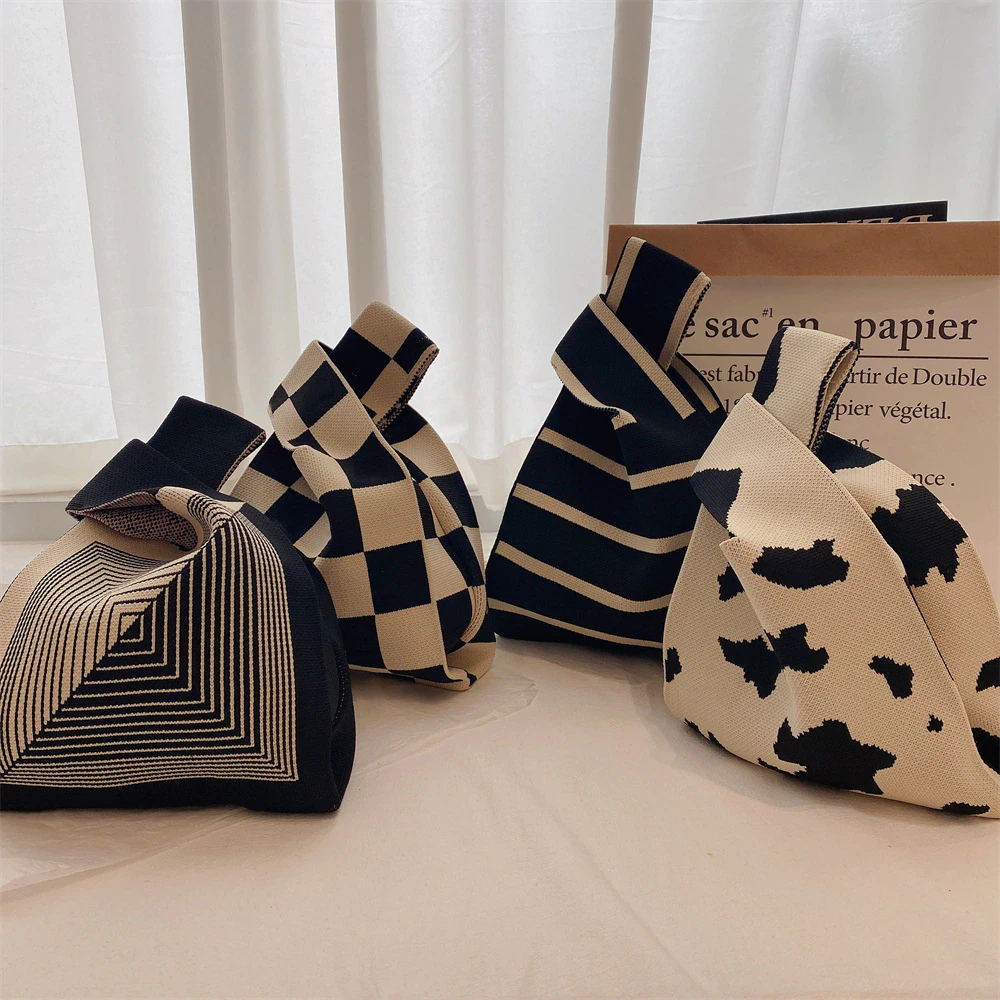 Pattern Knit Mini Handbag