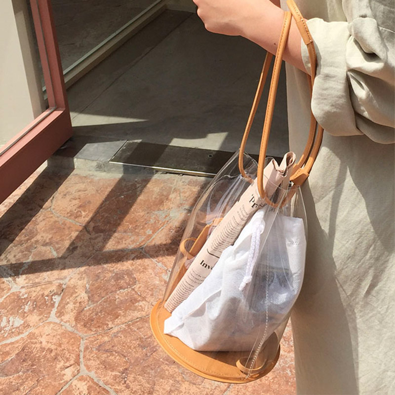 PVC Transparent Bucket Beach Bag