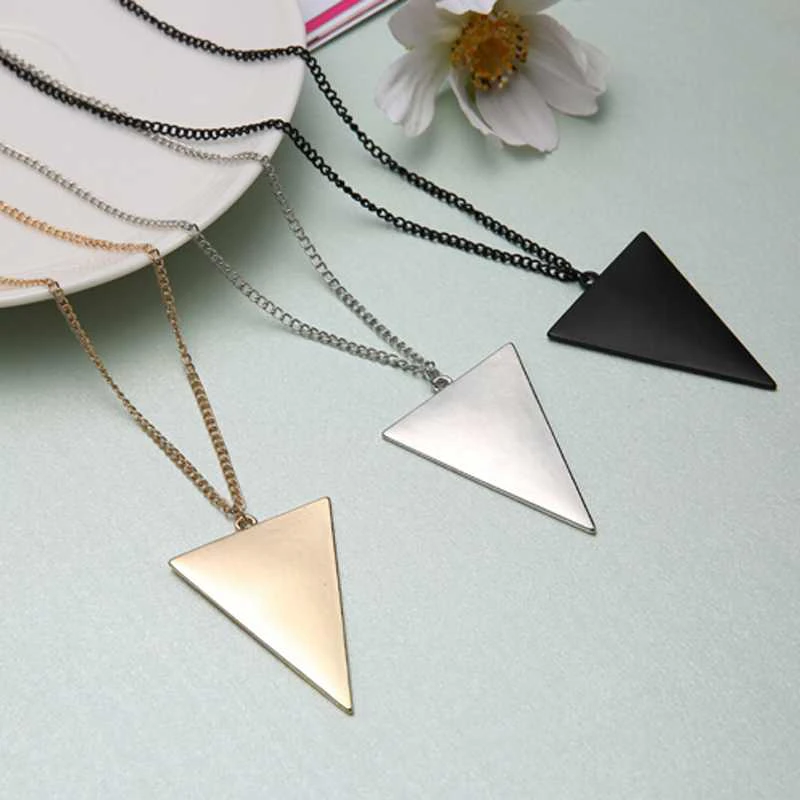 Womens Minimalist Triangular Pendant