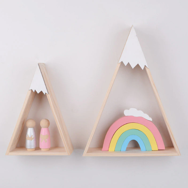 Wooden Mountain Wall Shelf