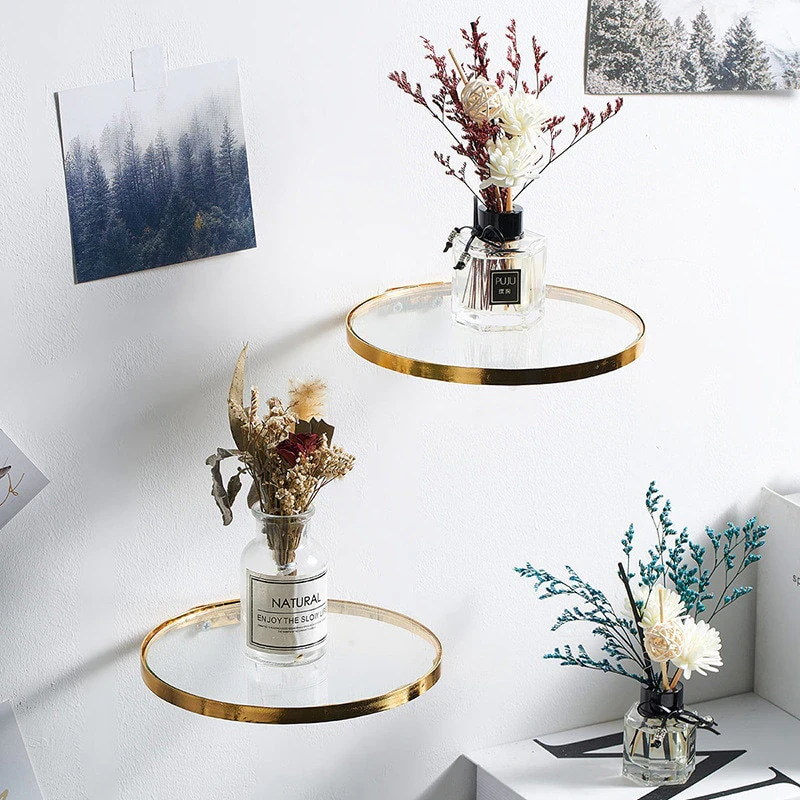 Floating Glass Round Shelf