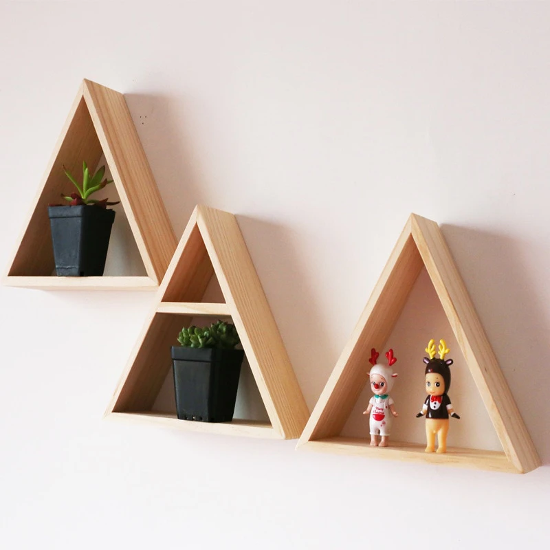 Triangular Wooden Shelves