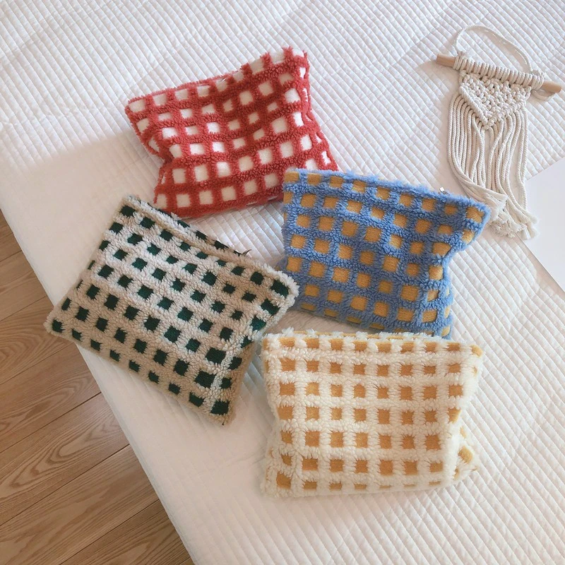 Wool Plaid Makeup Pouch