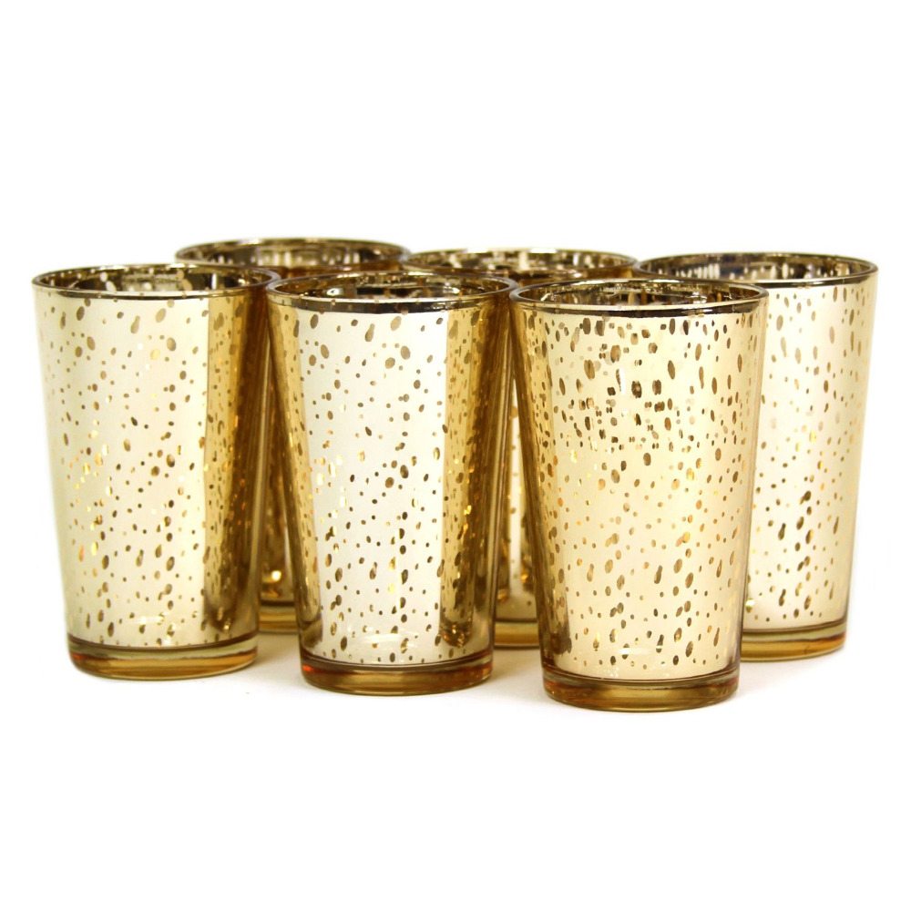 Gold Glass Candle Holders