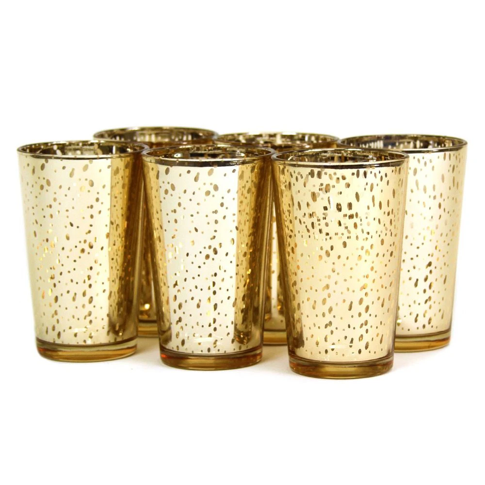 Gold Glass Candle Holders