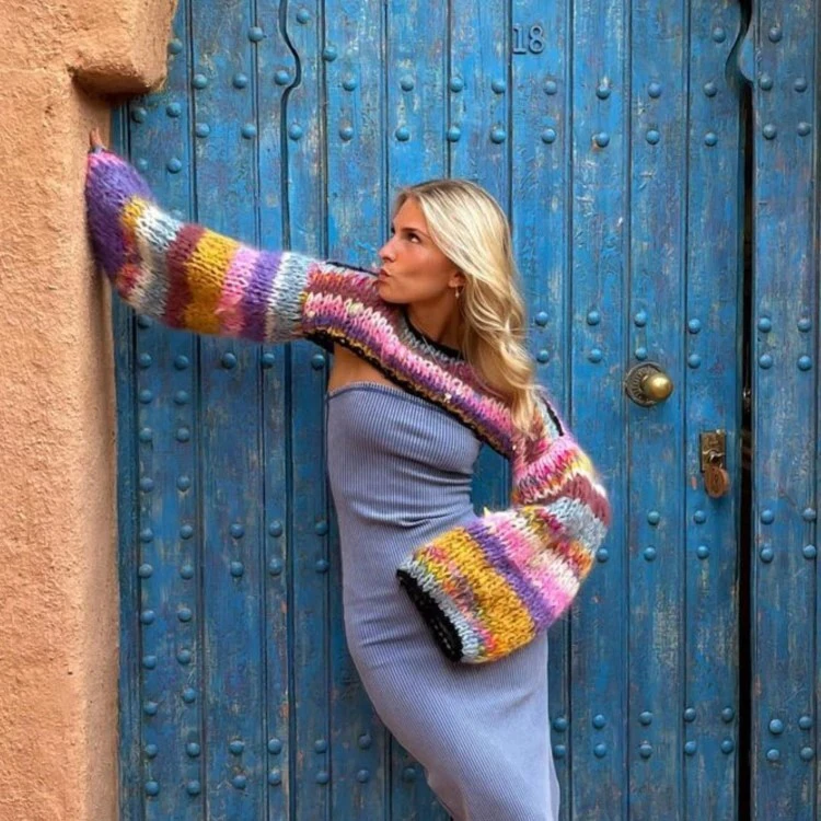 Striped Crochet Pullover