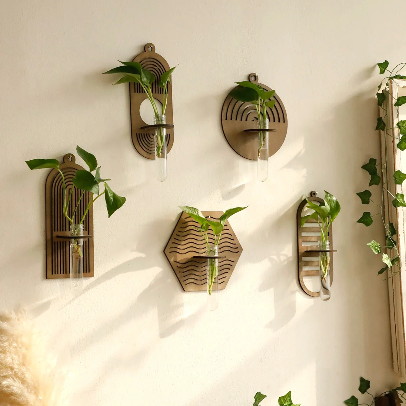 Wooden Wall Vase